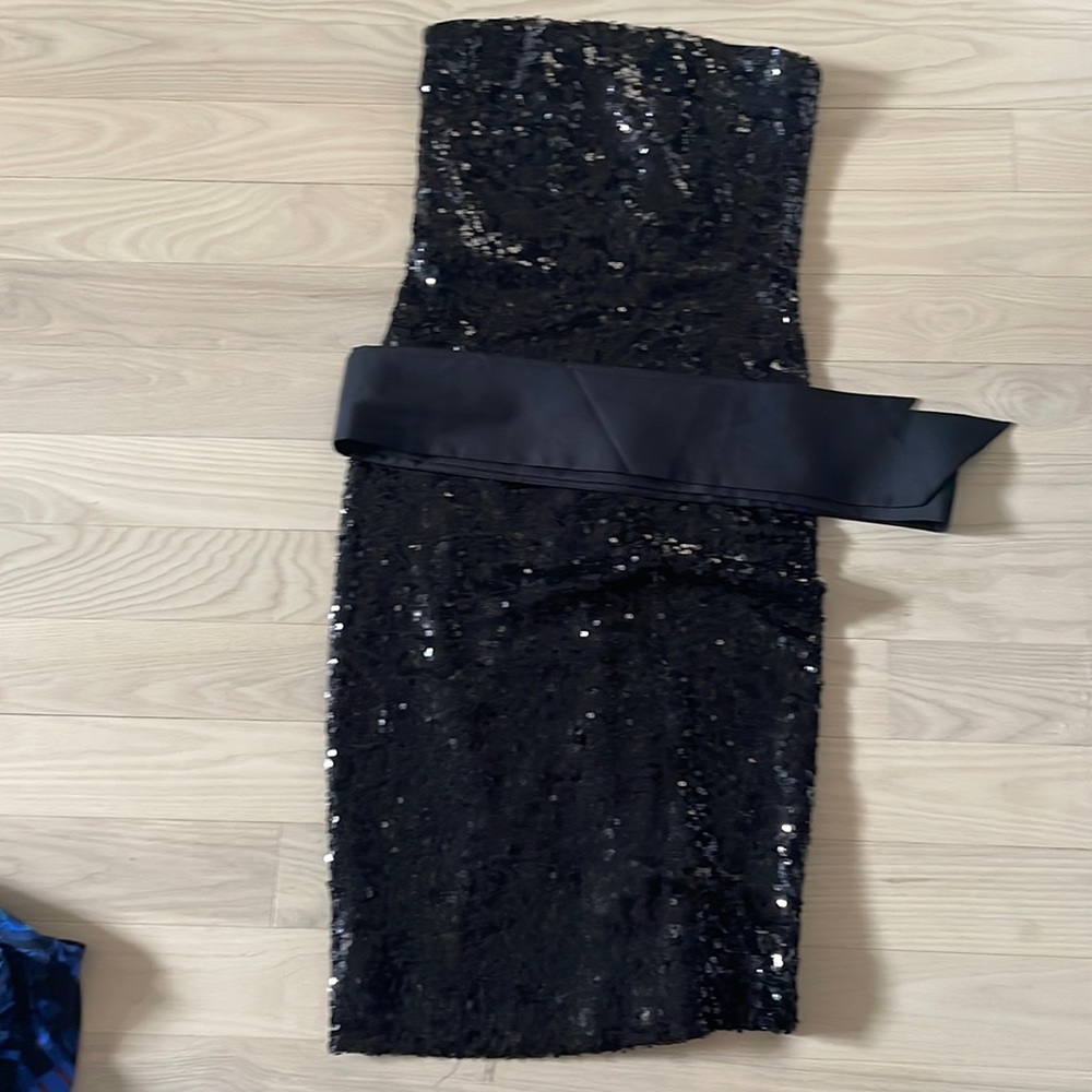 Black Sequin Midi Dress